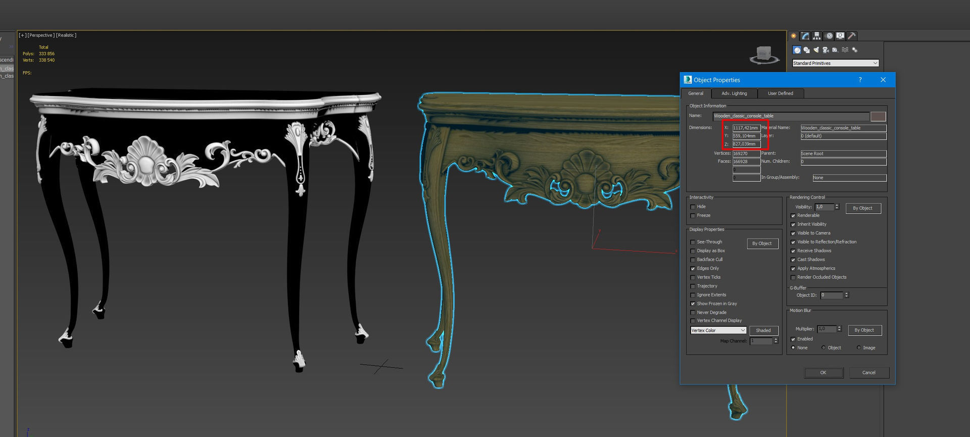 Wooden classic console table 01 05 3D model_26