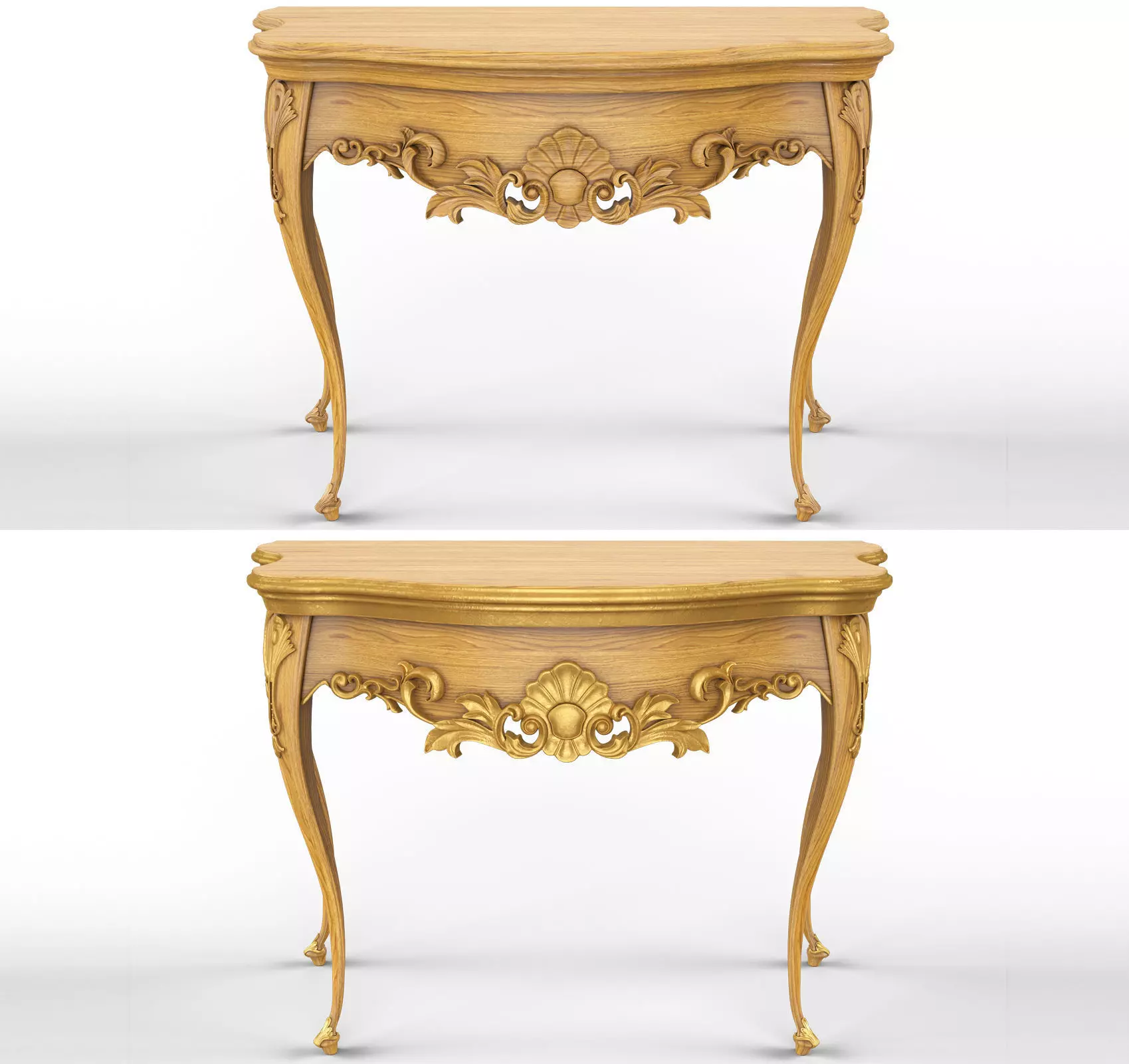 Wooden classic console table 01 05 3D model_0