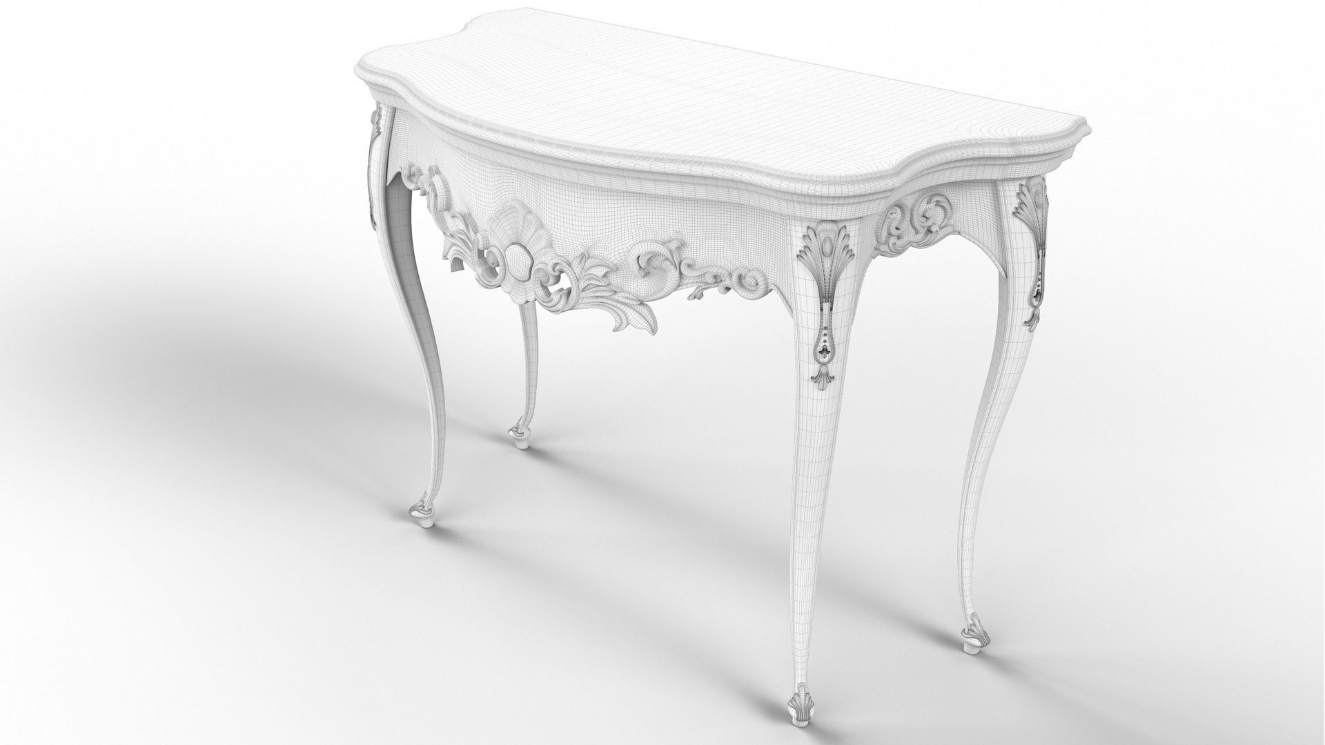 Wooden classic console table 01 05 3D model_18