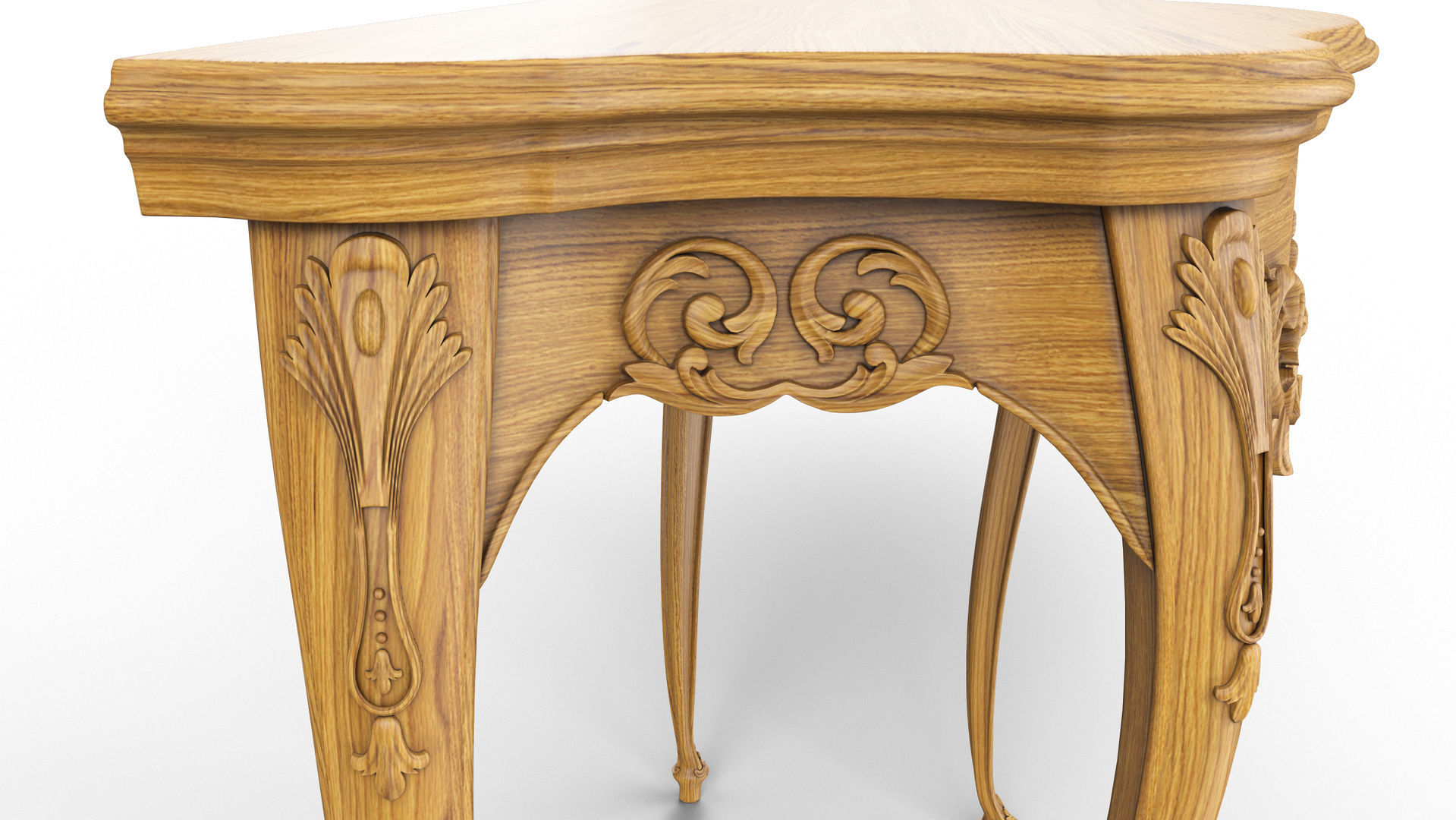 Wooden classic console table 01 05 3D model_7