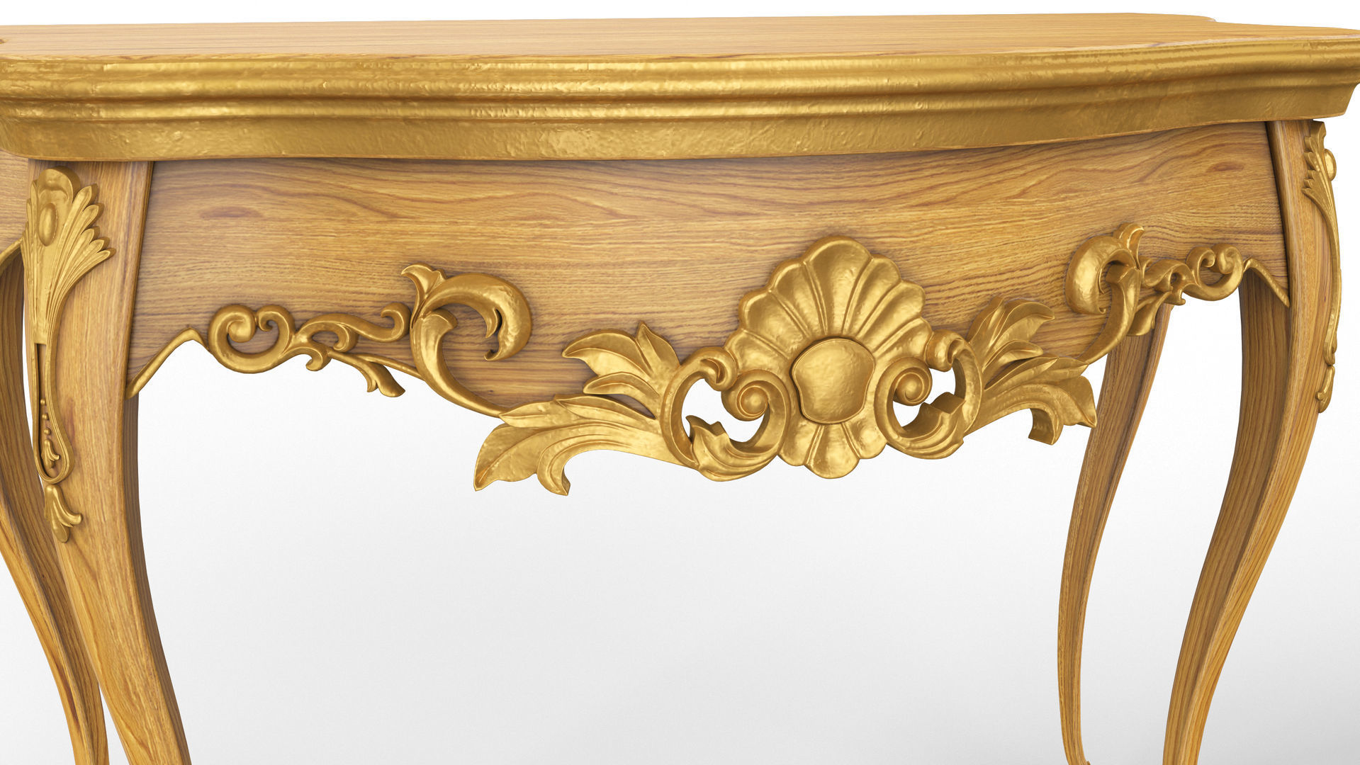 Wooden classic console table 01 05 3D model_12