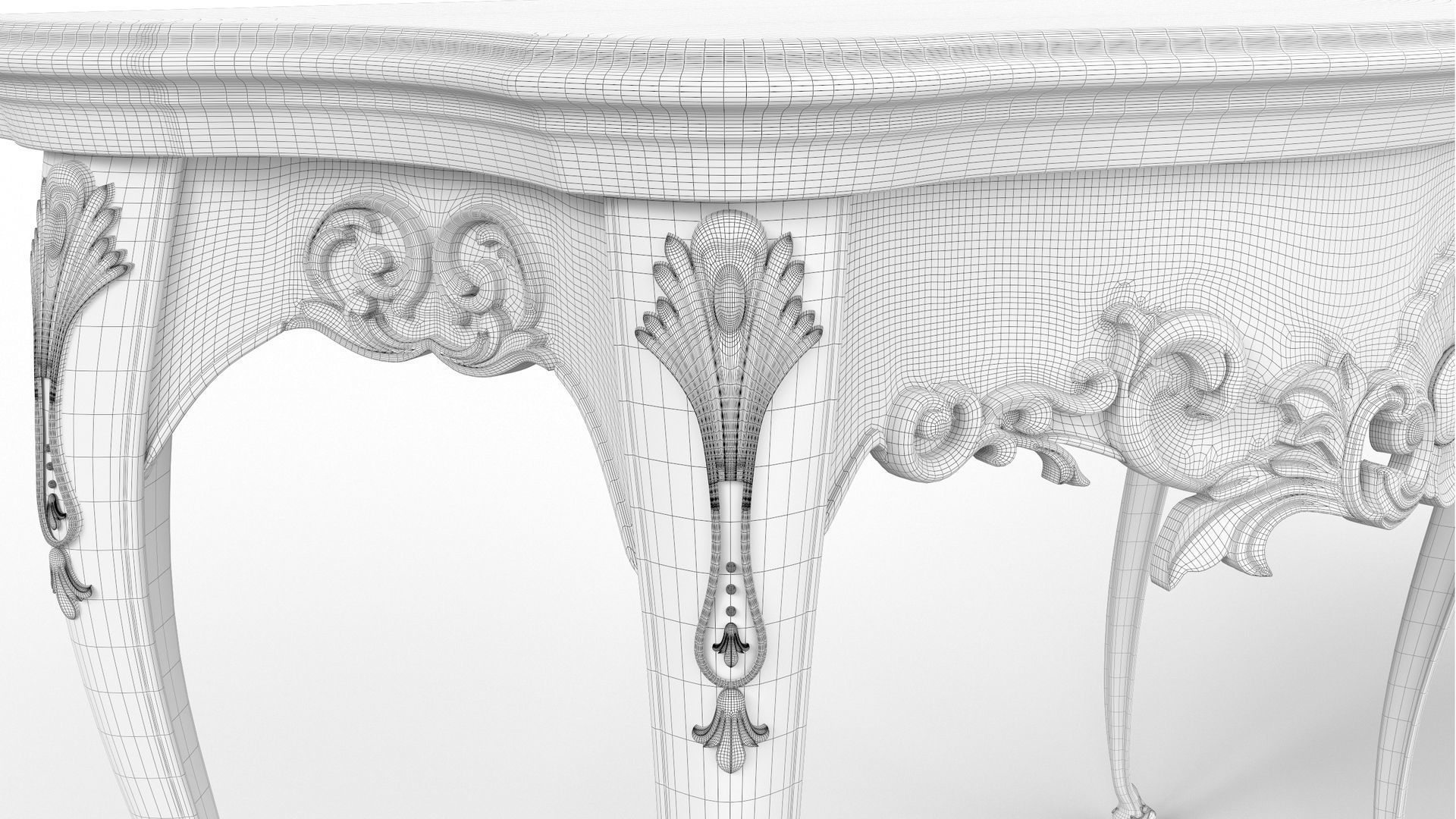 Wooden classic console table 01 05 3D model_20