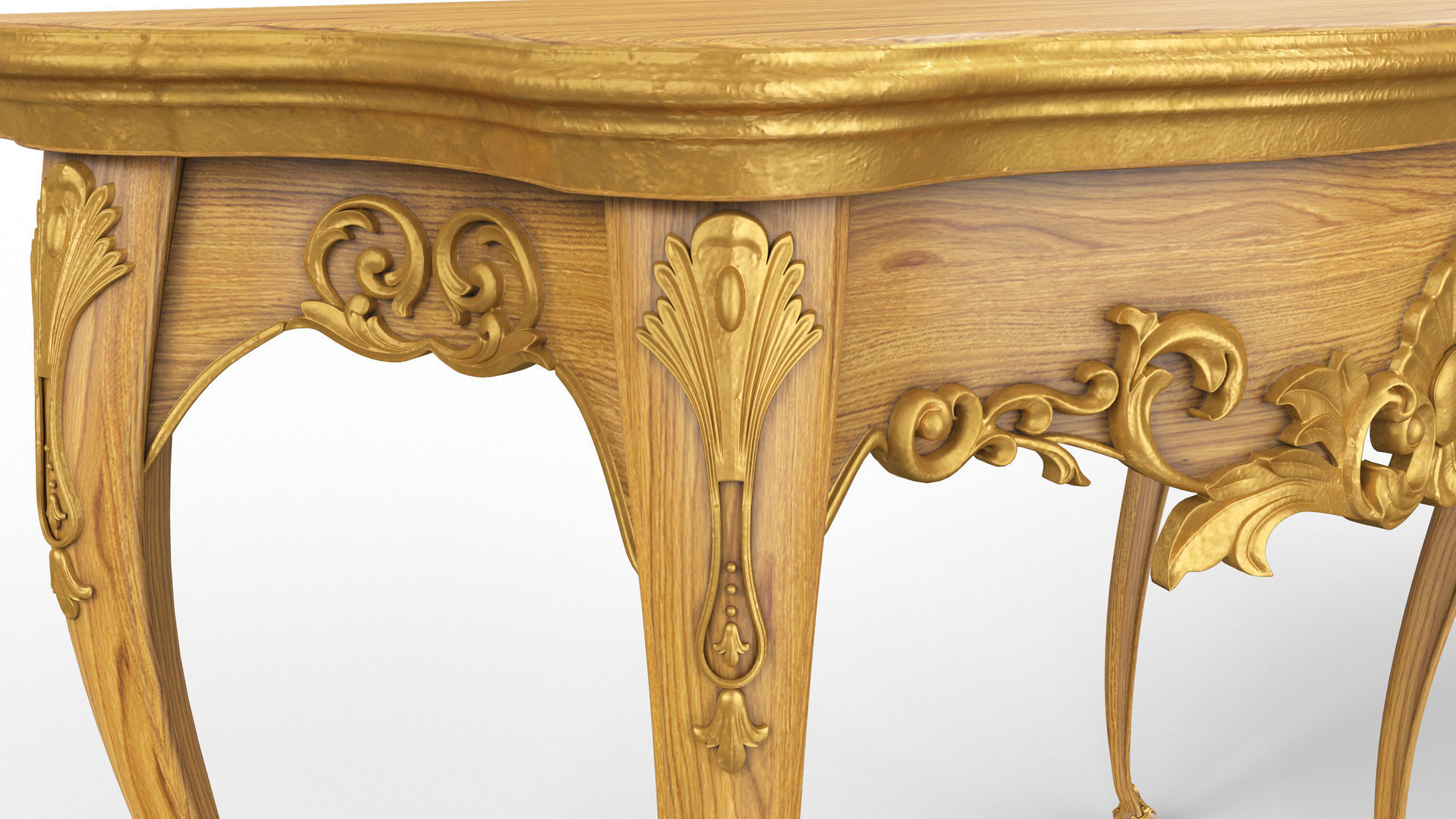 Wooden classic console table 01 05 3D model_13