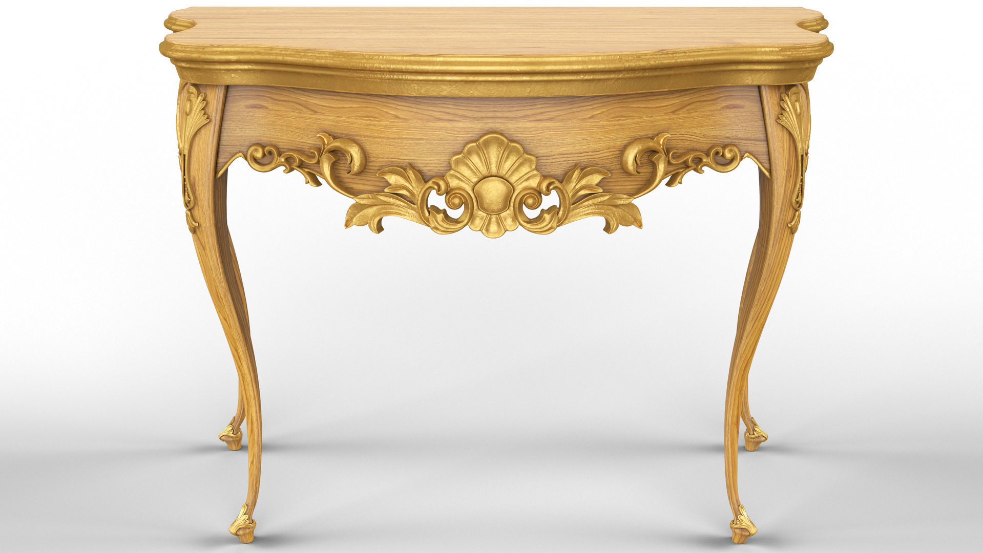 Wooden classic console table 01 05 3D model_9