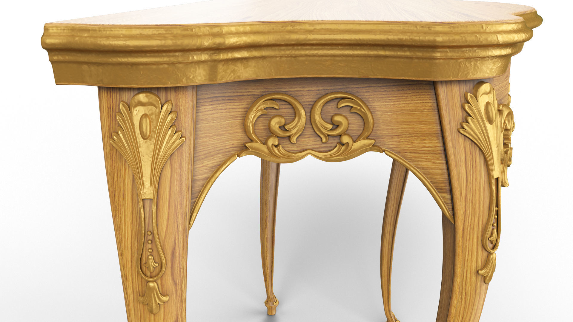 Wooden classic console table 01 05 3D model_15