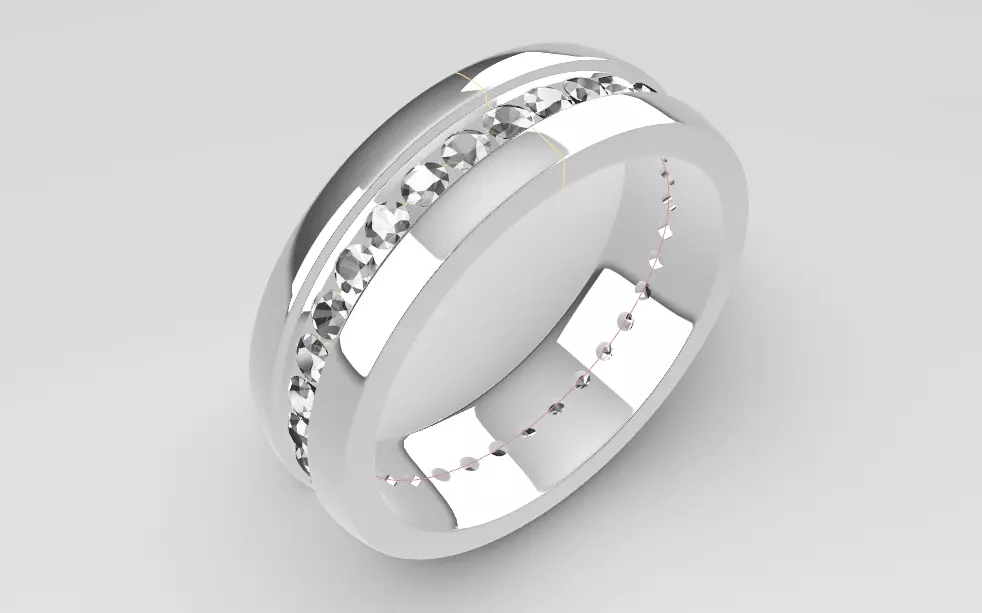 Mens Diamond Wedding Band Ring 3D print model