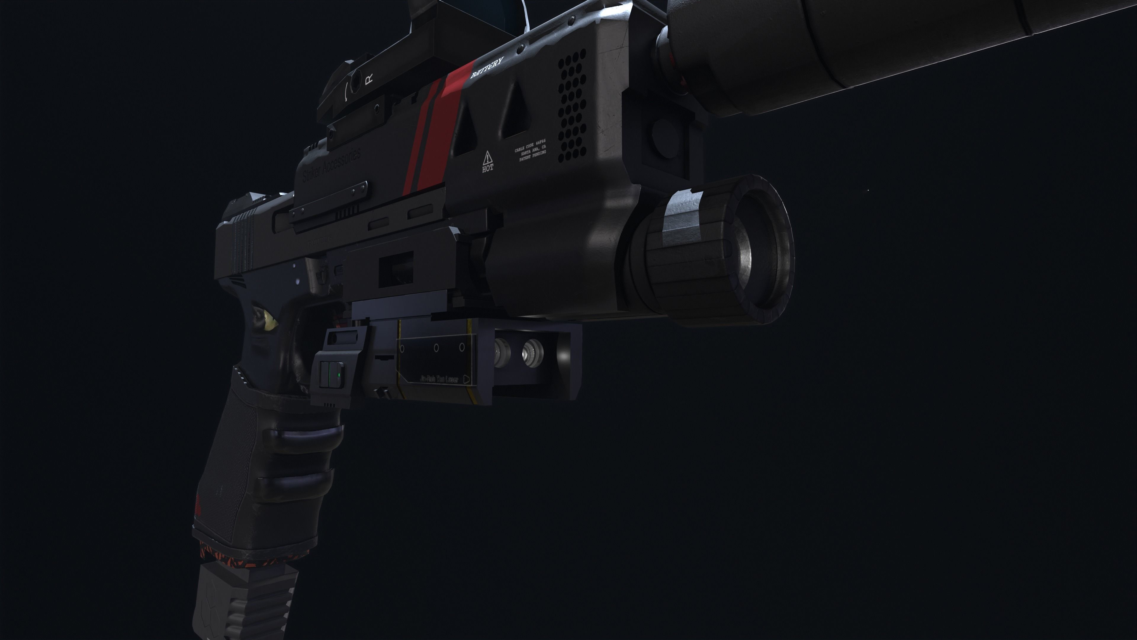 Sci Fi Glock Low-poly 3D model_4