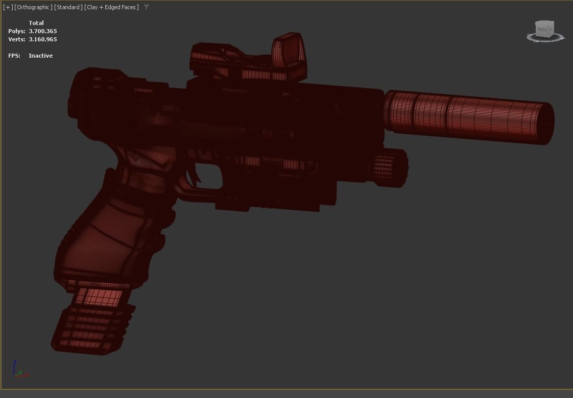 Sci Fi Glock Low-poly 3D model_7