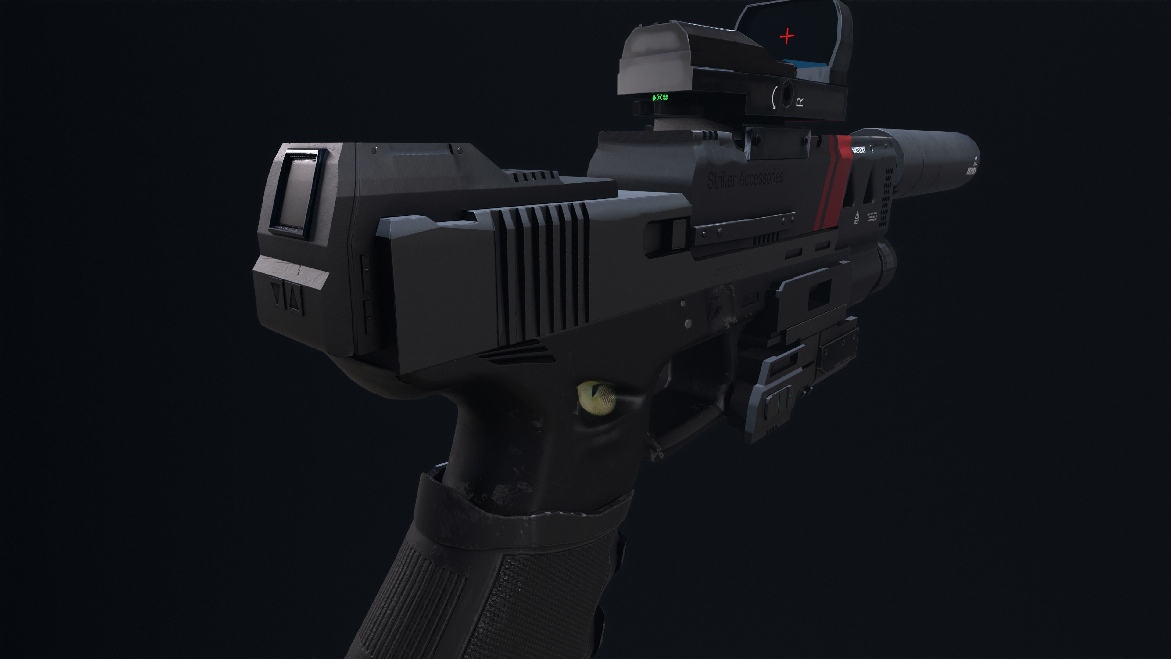 Sci Fi Glock Low-poly 3D model_5