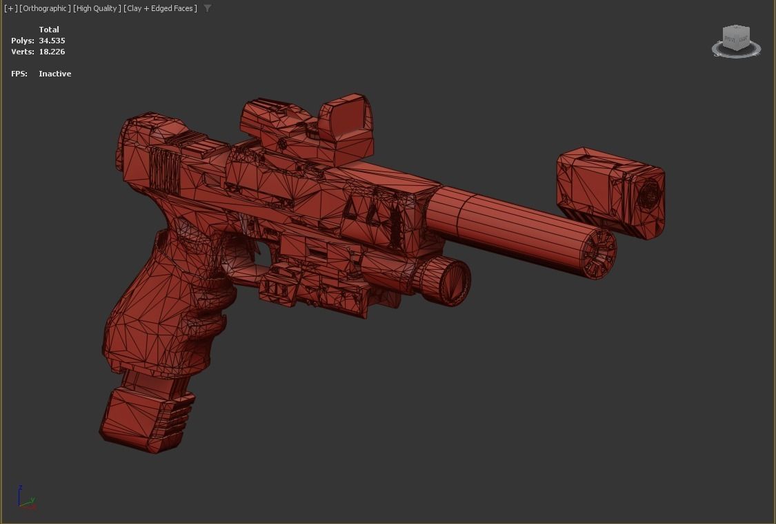 Sci Fi Glock Low-poly 3D model_6