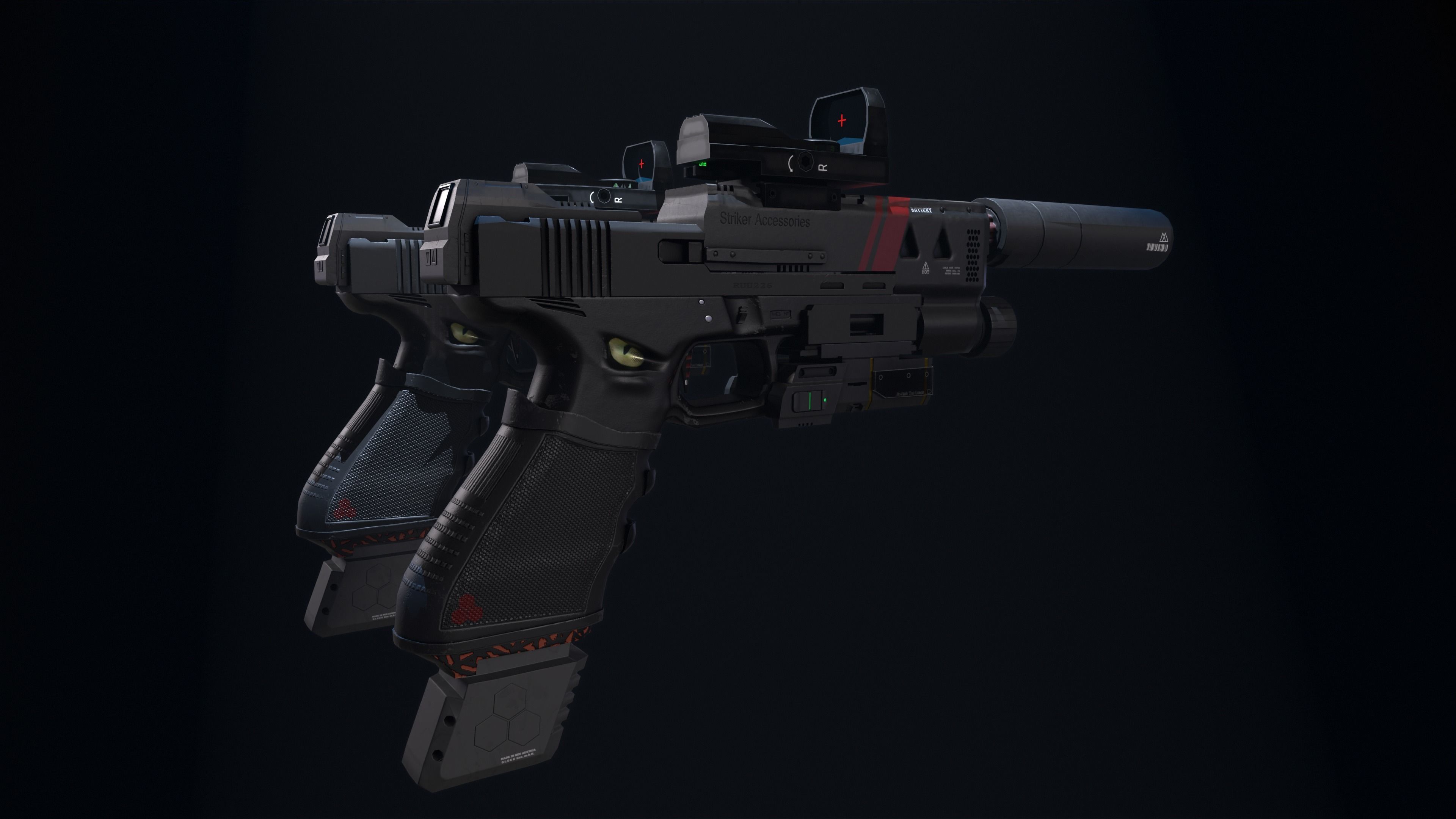 Sci Fi Glock Low-poly 3D model_2