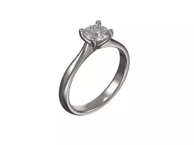 Engagement ring with central diamond