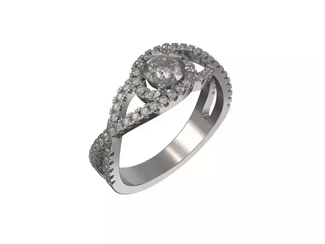 Engagement ring with central stone