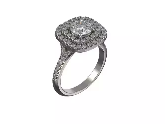 Engagement gold ring with brilliants