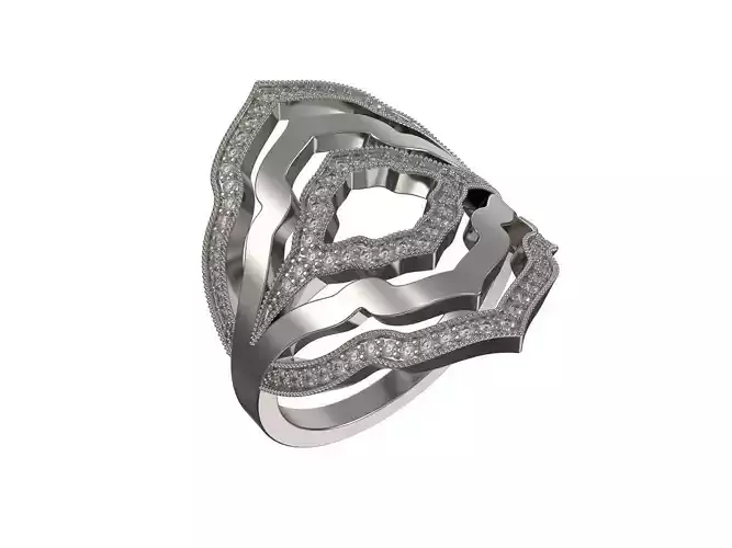 Gold ring with diamonds