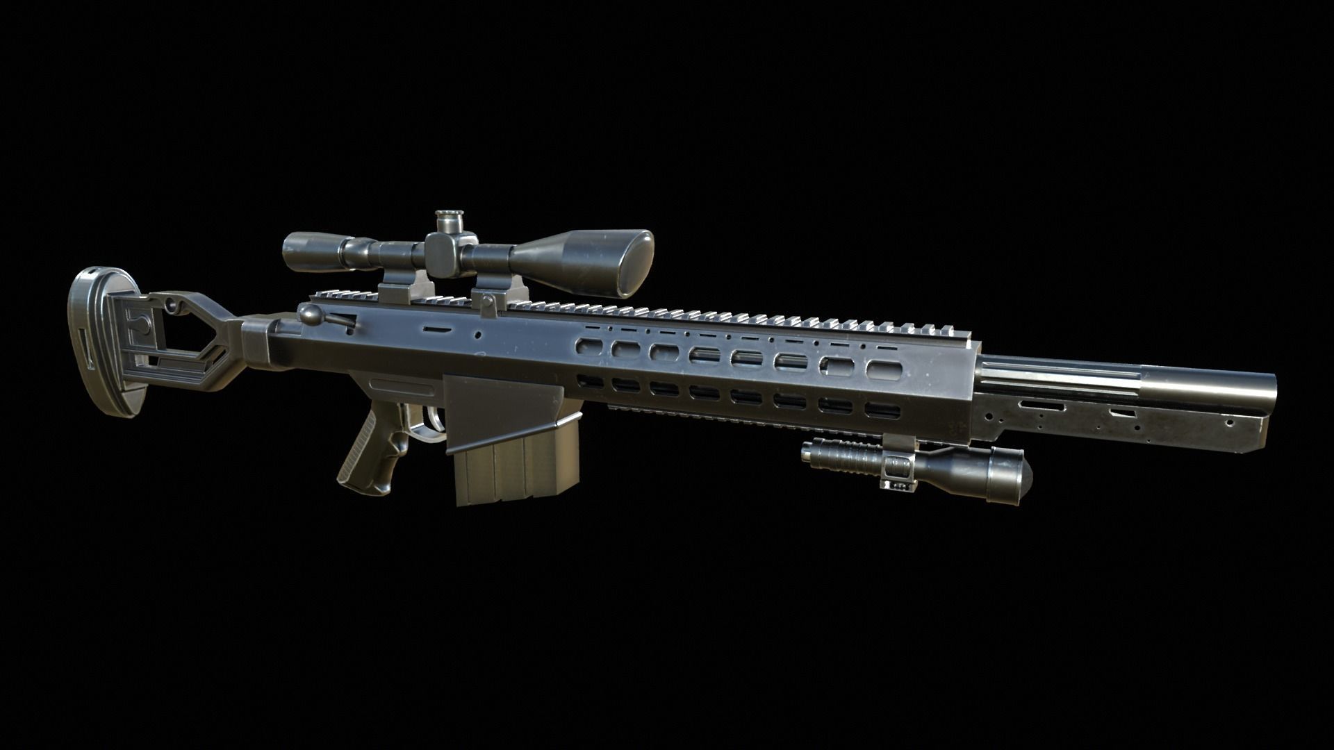 gun hyperplastic  Low-poly 3D model_7