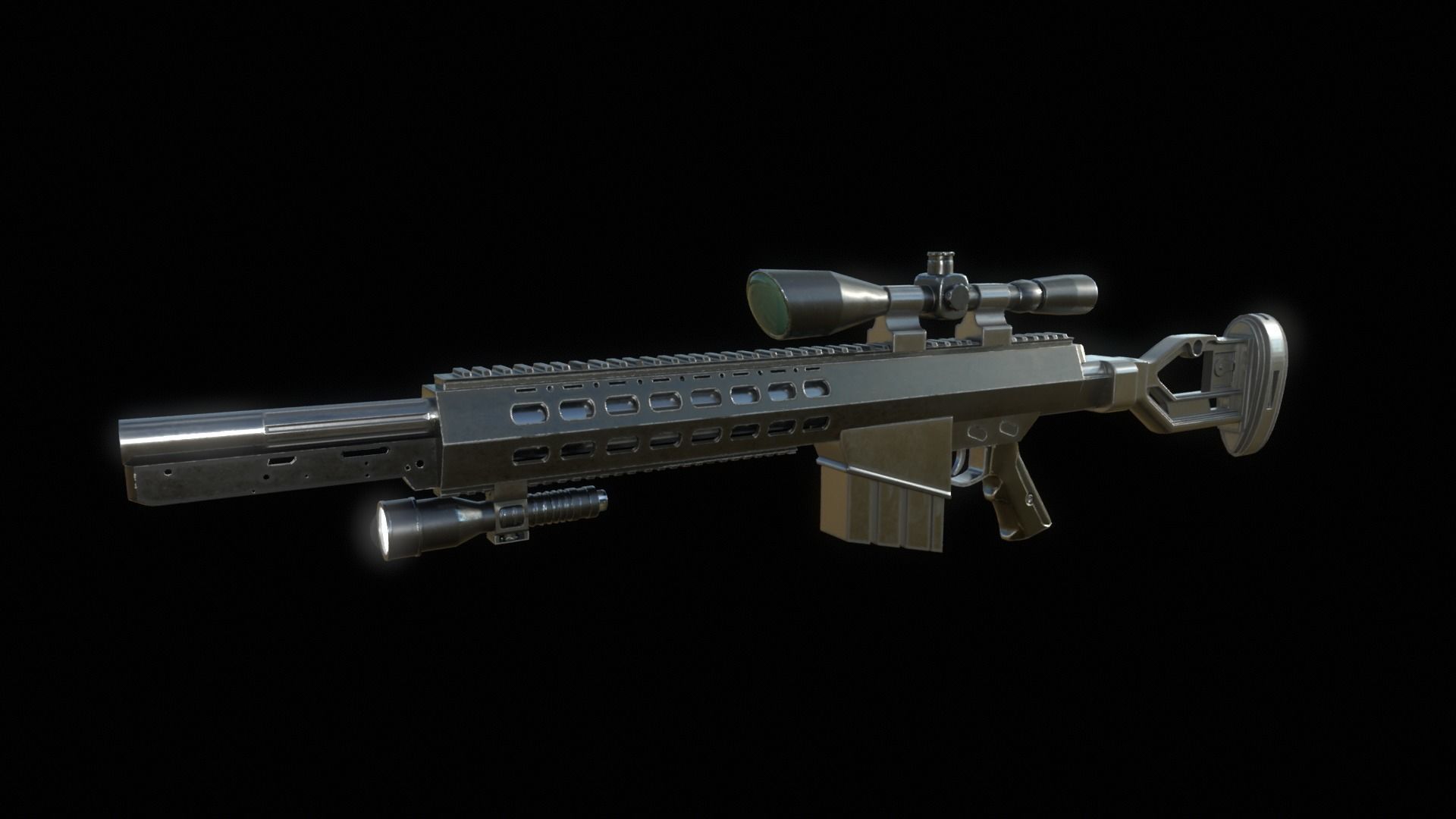 gun hyperplastic  Low-poly 3D model_3