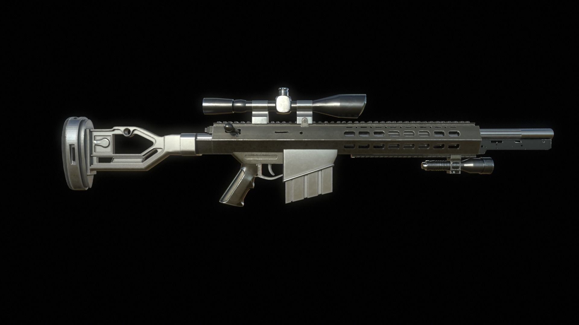 gun hyperplastic  Low-poly 3D model_4