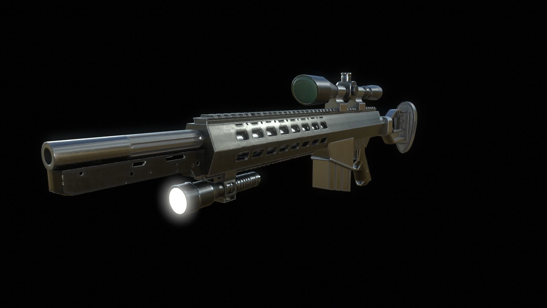 gun hyperplastic  Low-poly 3D model_2