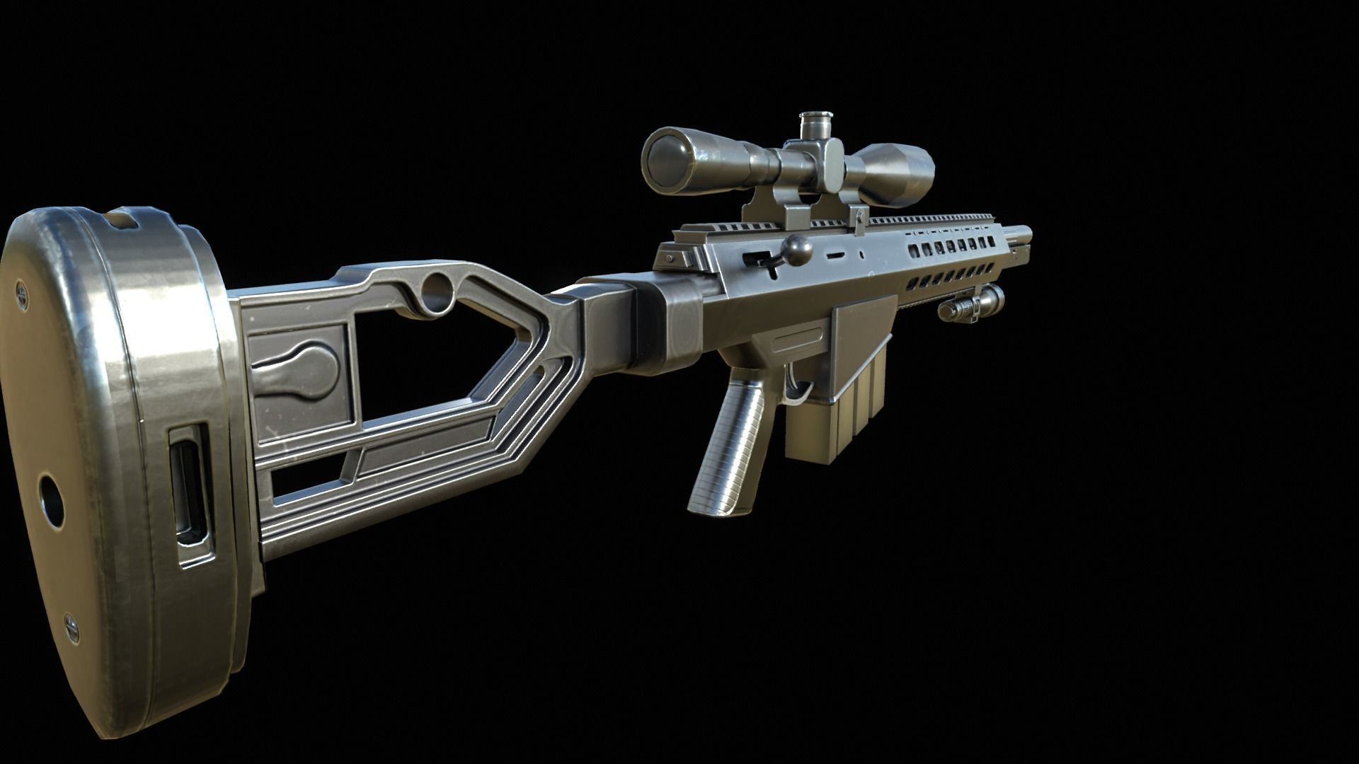 gun hyperplastic  Low-poly 3D model_6