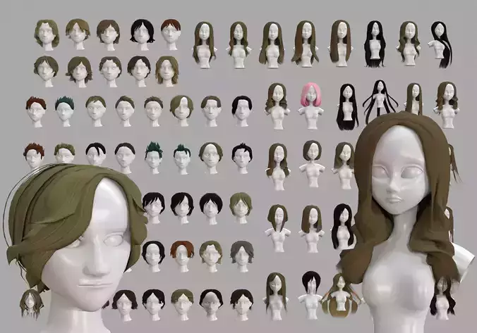hair collection mannequin heads