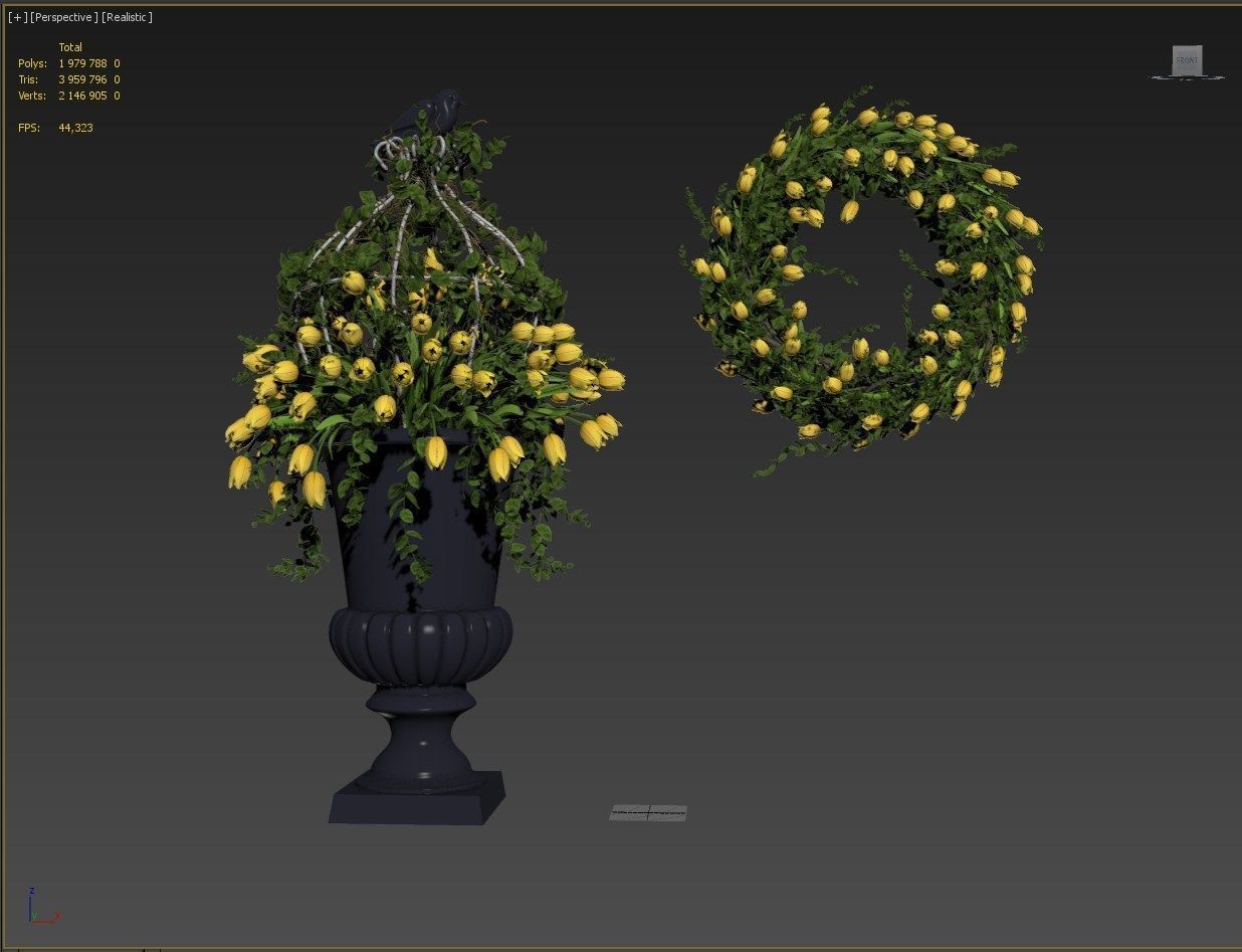 Vase with tulips and a wreath of tulips 01 3D model_24