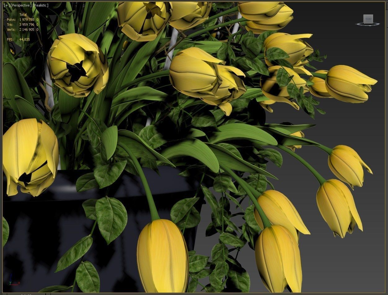 Vase with tulips and a wreath of tulips 01 3D model_18