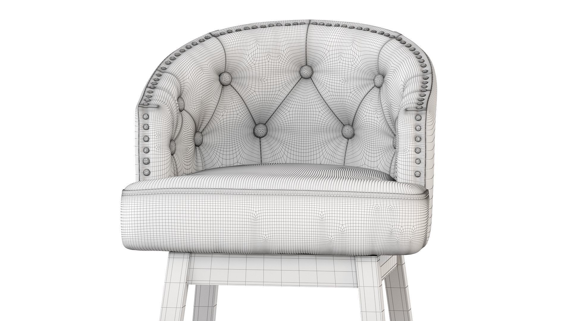 Westman Contemporary Tufted Swivel Barstools 3D model_24