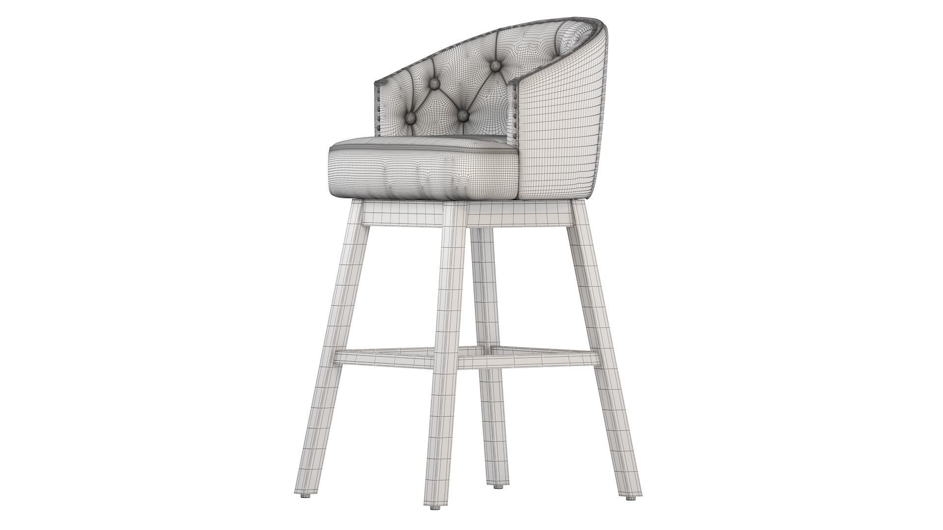 Westman Contemporary Tufted Swivel Barstools 3D model_19