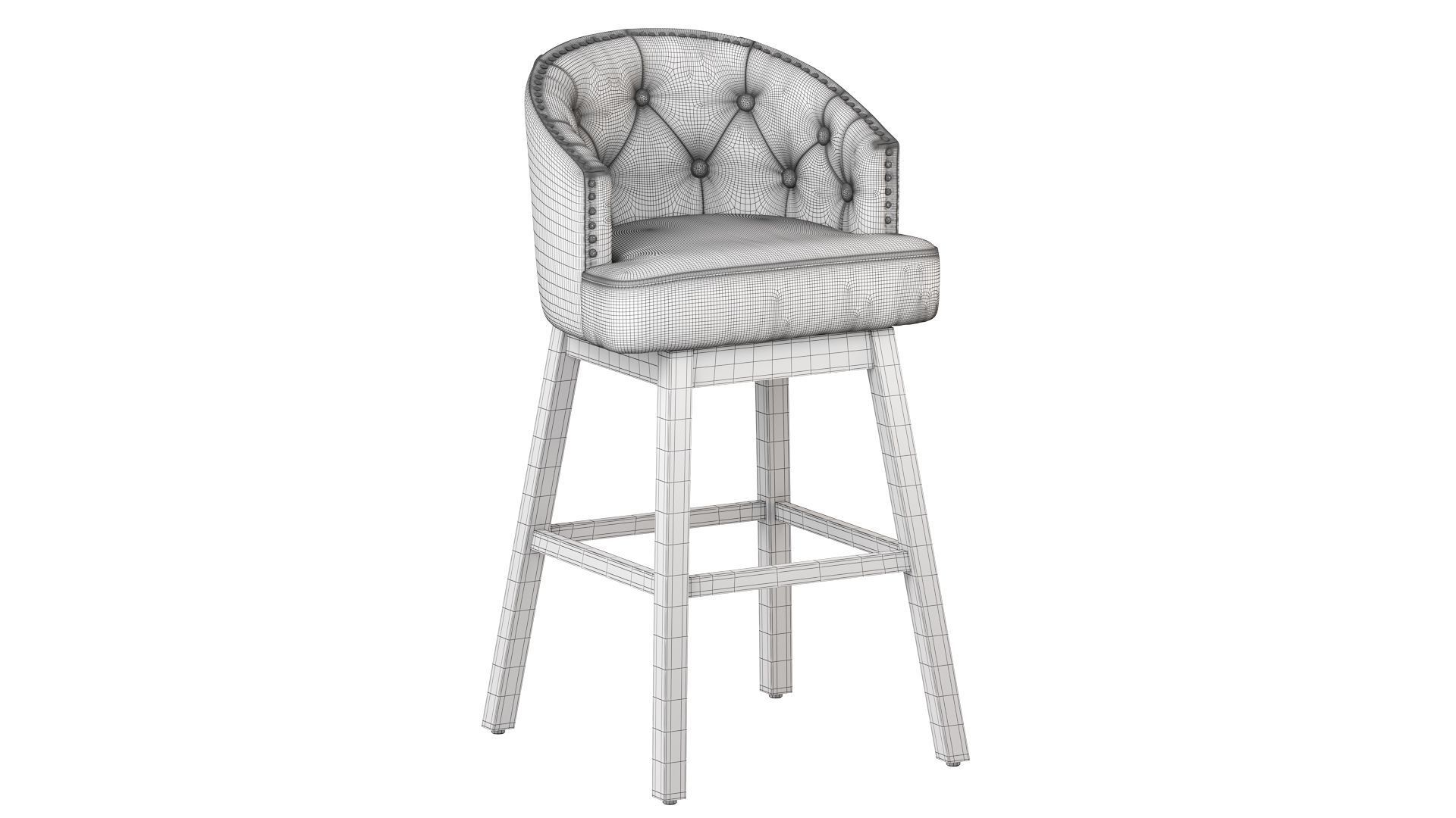 Westman Contemporary Tufted Swivel Barstools 3D model_17