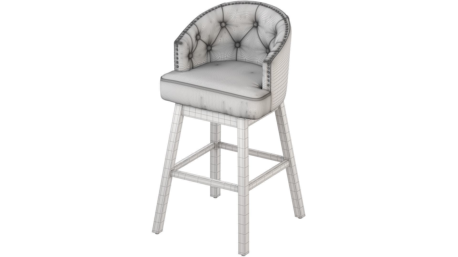 Westman Contemporary Tufted Swivel Barstools 3D model_22