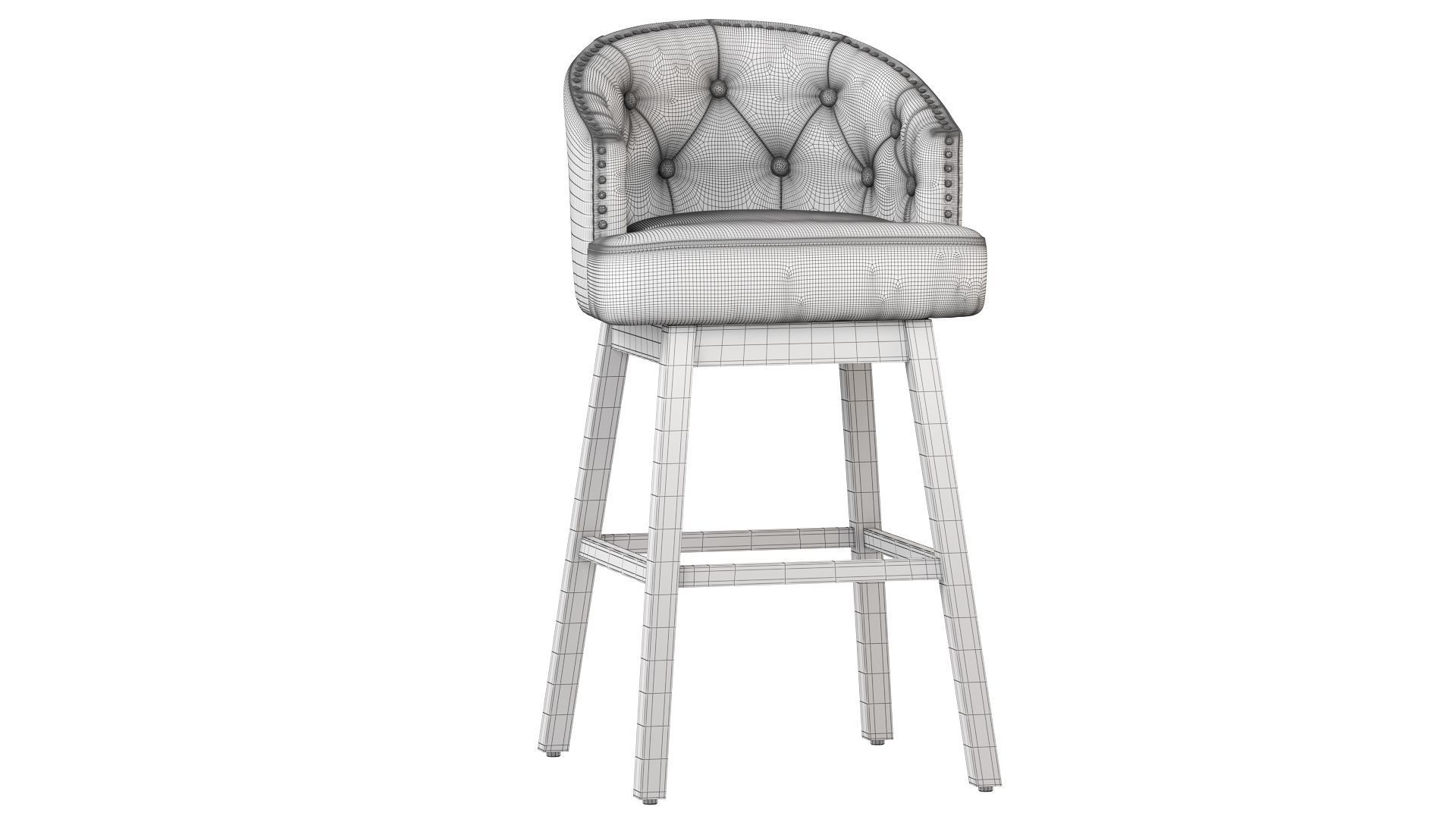 Westman Contemporary Tufted Swivel Barstools 3D model_23