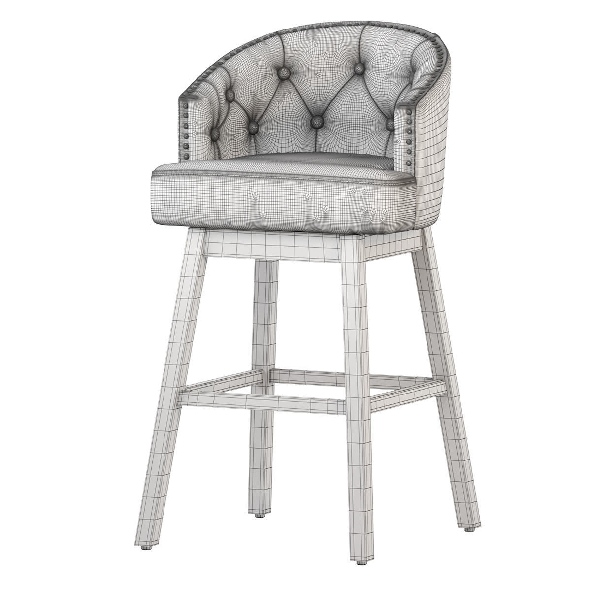 Westman Contemporary Tufted Swivel Barstools 3D model_31