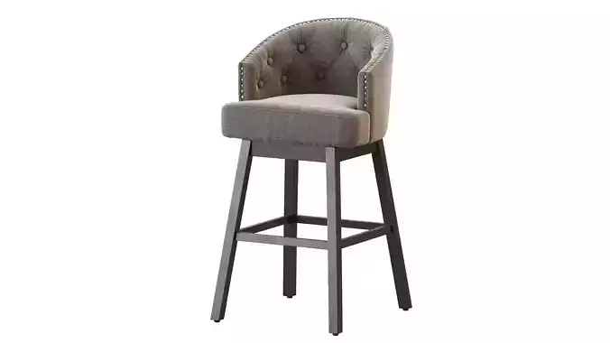 Westman Contemporary Tufted Swivel Barstools 3D model