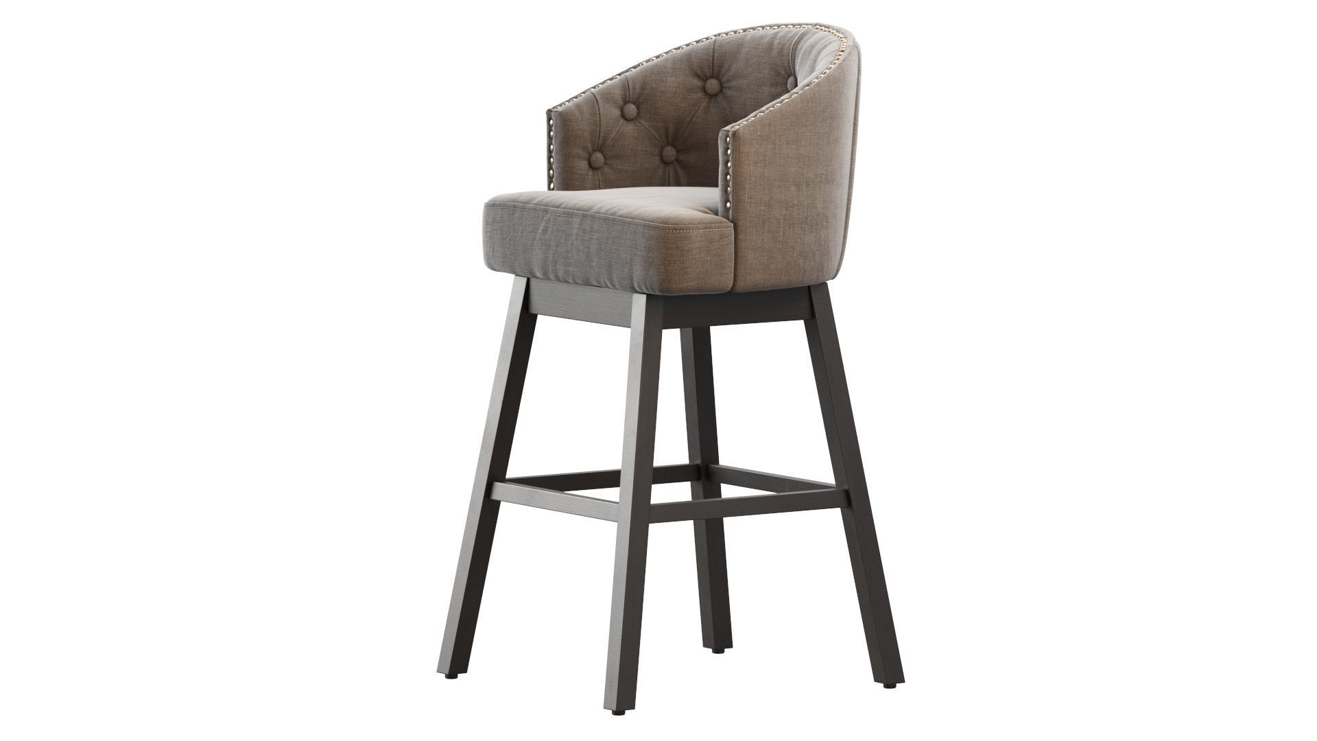 Westman Contemporary Tufted Swivel Barstools 3D model_2