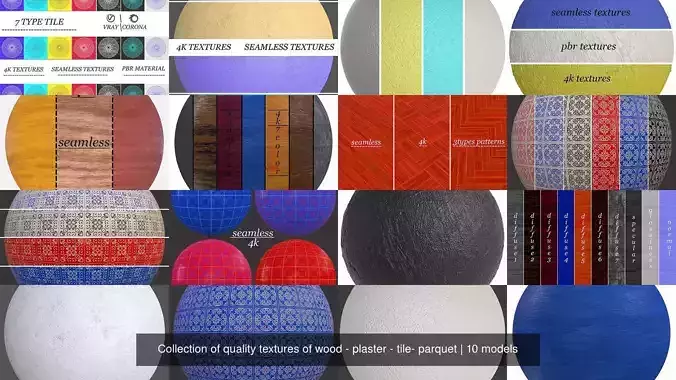 Collection of quality textures of wood - plaster - tile- parquet Texture
