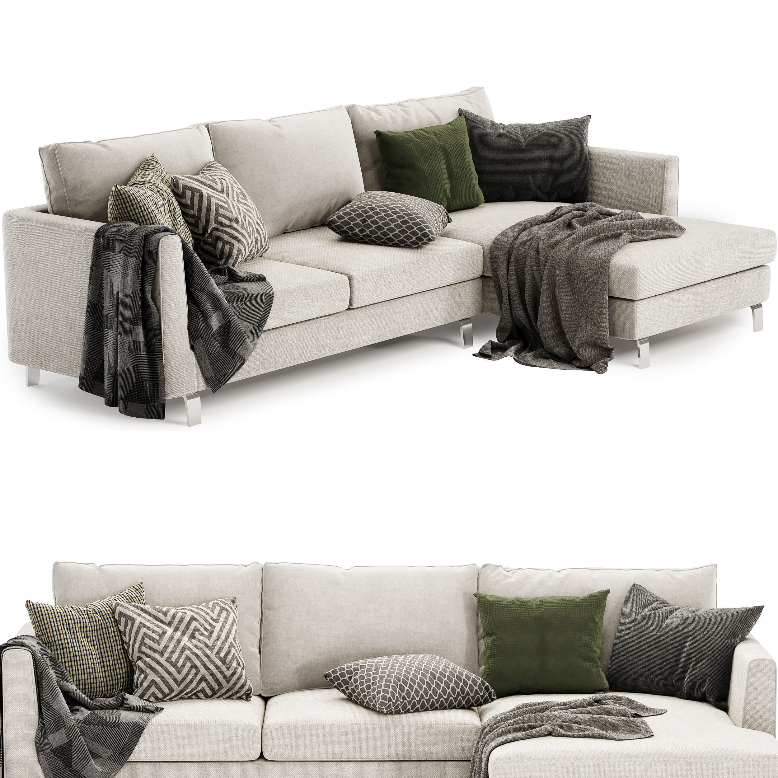 Swynford sofa with chaise 3D model_1