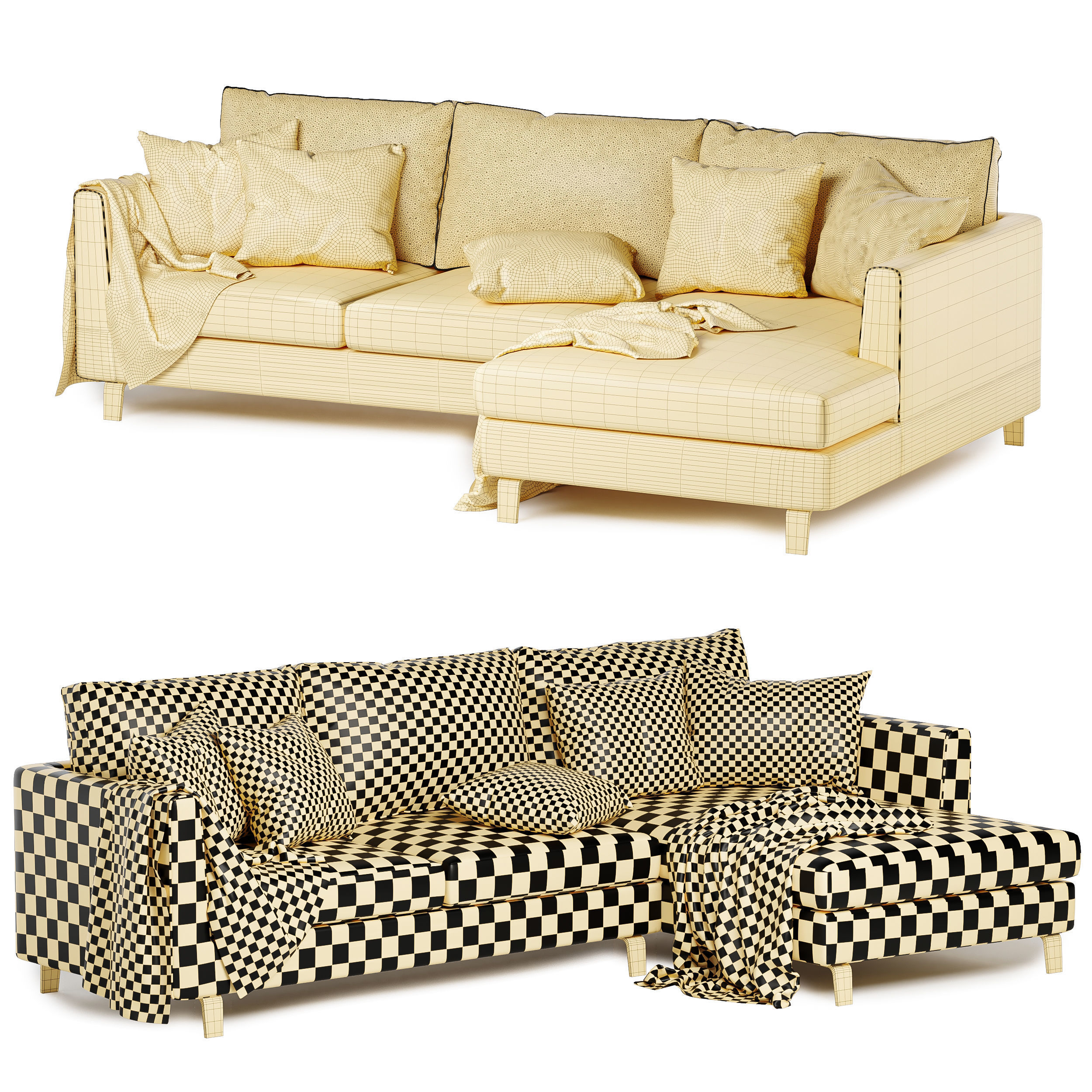 Swynford sofa with chaise 3D model_3