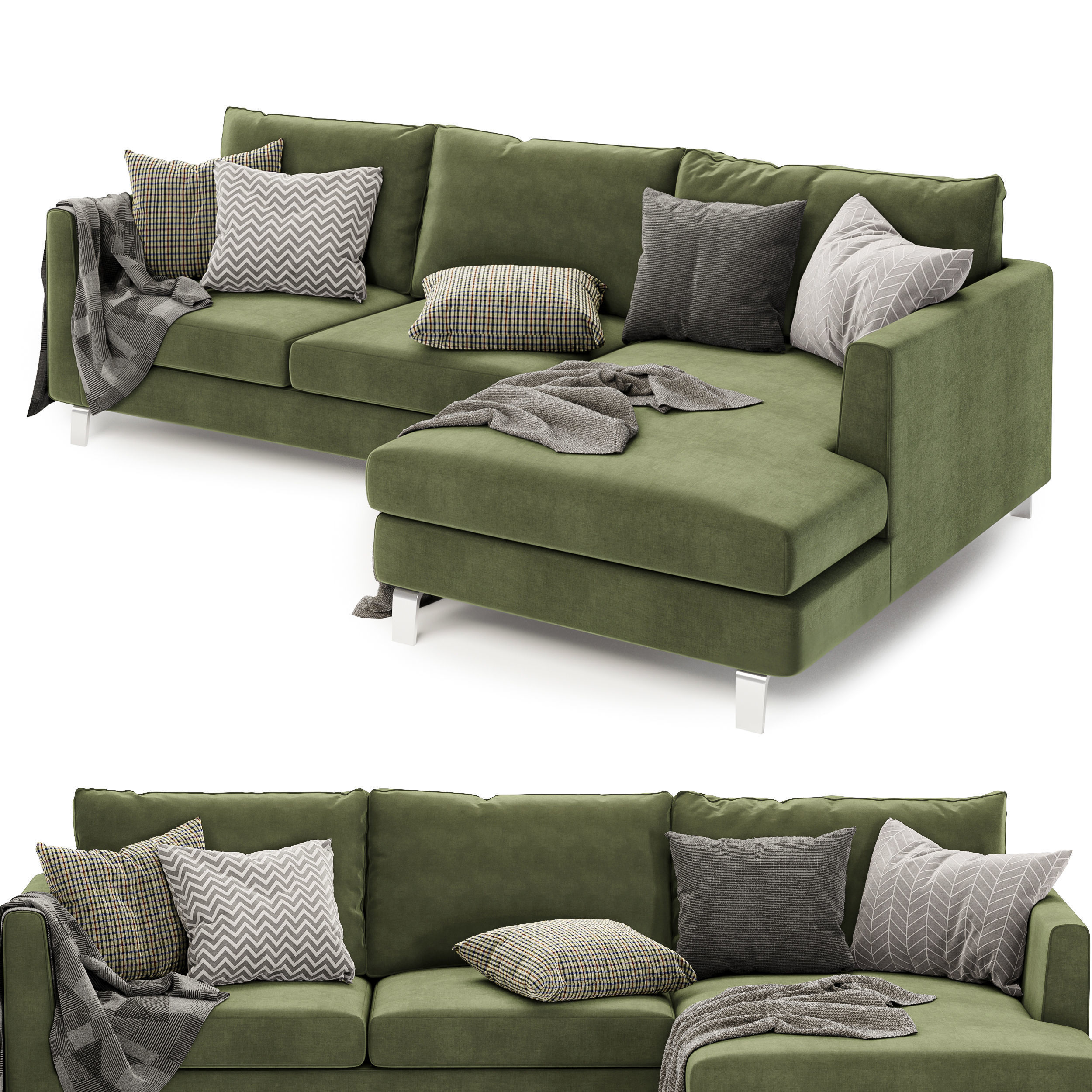 Swynford sofa with chaise 3D model_2