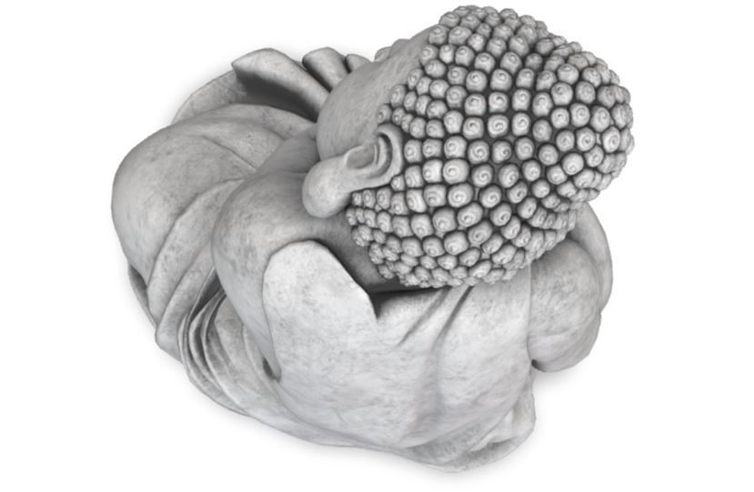 Sunjoy Brown Clay Decorative Buddha Garden Decor Statue Low-poly 3D model_8