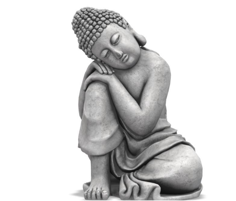 Sunjoy Brown Clay Decorative Buddha Garden Decor Statue Low-poly 3D model_5