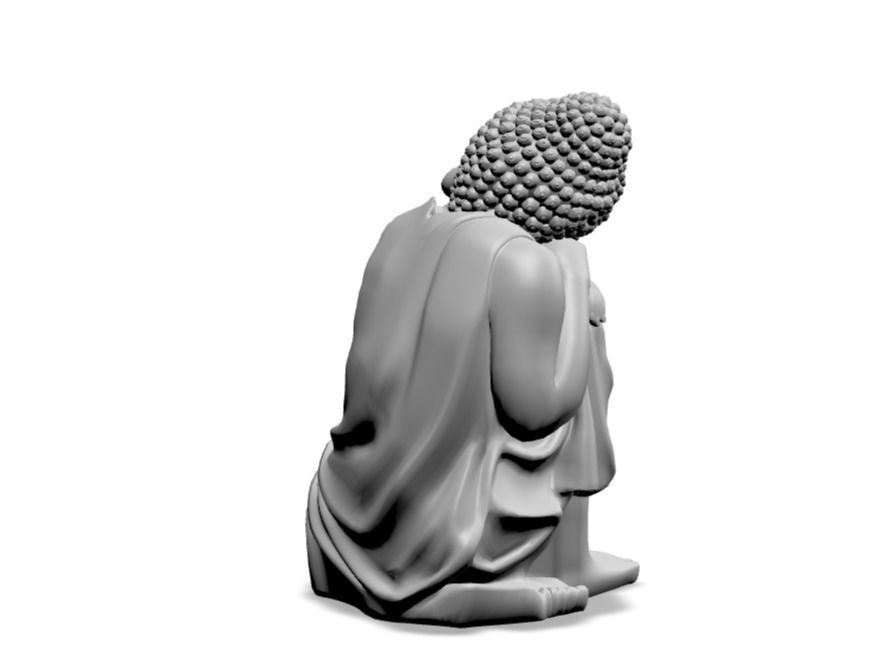 Sunjoy Brown Clay Decorative Buddha Garden Decor Statue Low-poly 3D model_2