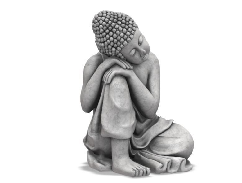 Sunjoy Brown Clay Decorative Buddha Garden Decor Statue Low-poly 3D model_6