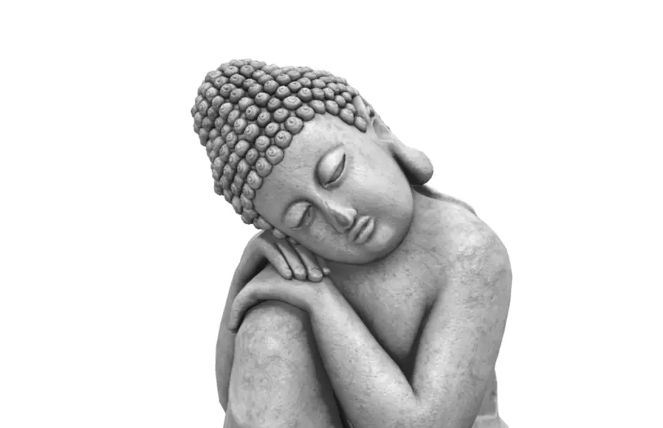 Sunjoy Brown Clay Decorative Buddha Garden Decor Statue Low-poly 3D model_0