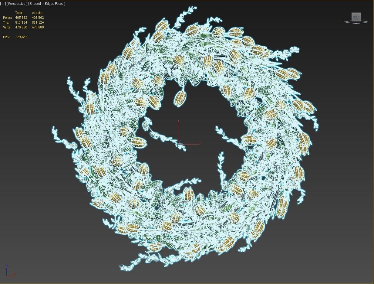 Vase with tulips and a wreath of tulips 03 3D model_19