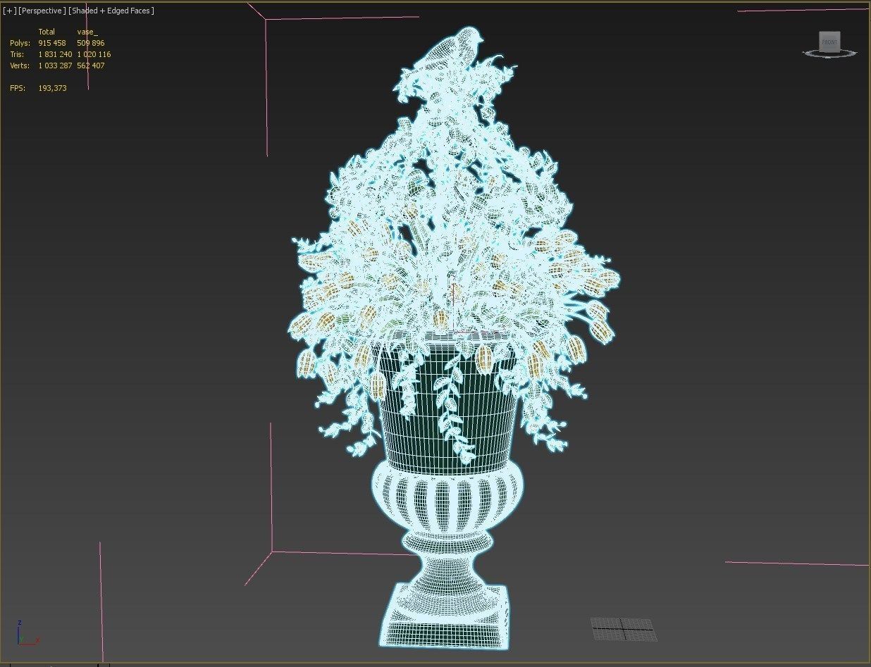 Vase with tulips and a wreath of tulips 03 3D model_18