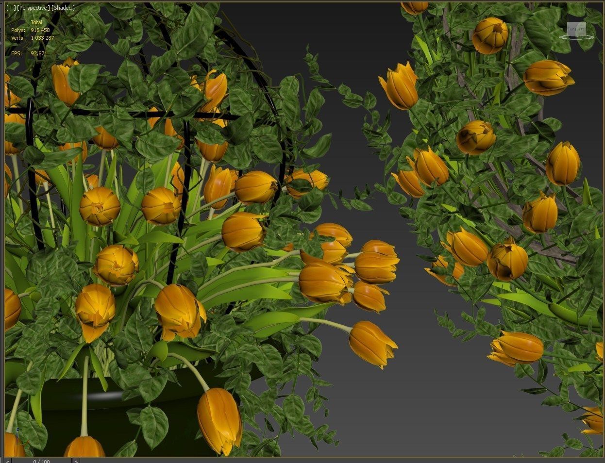 Vase with tulips and a wreath of tulips 03 3D model_15