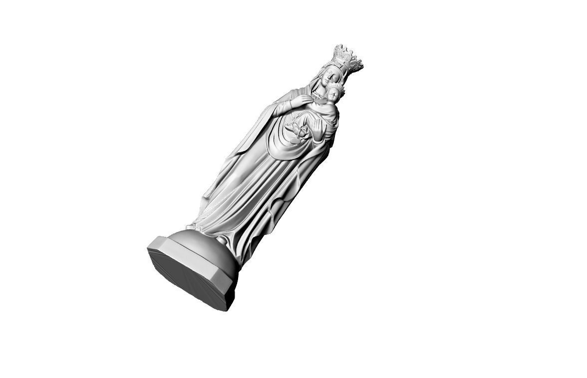 Virgin Mary with Child Jesus Catholic 3D print model_5