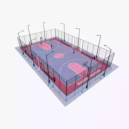 Basketball Court Low-poly 3D model