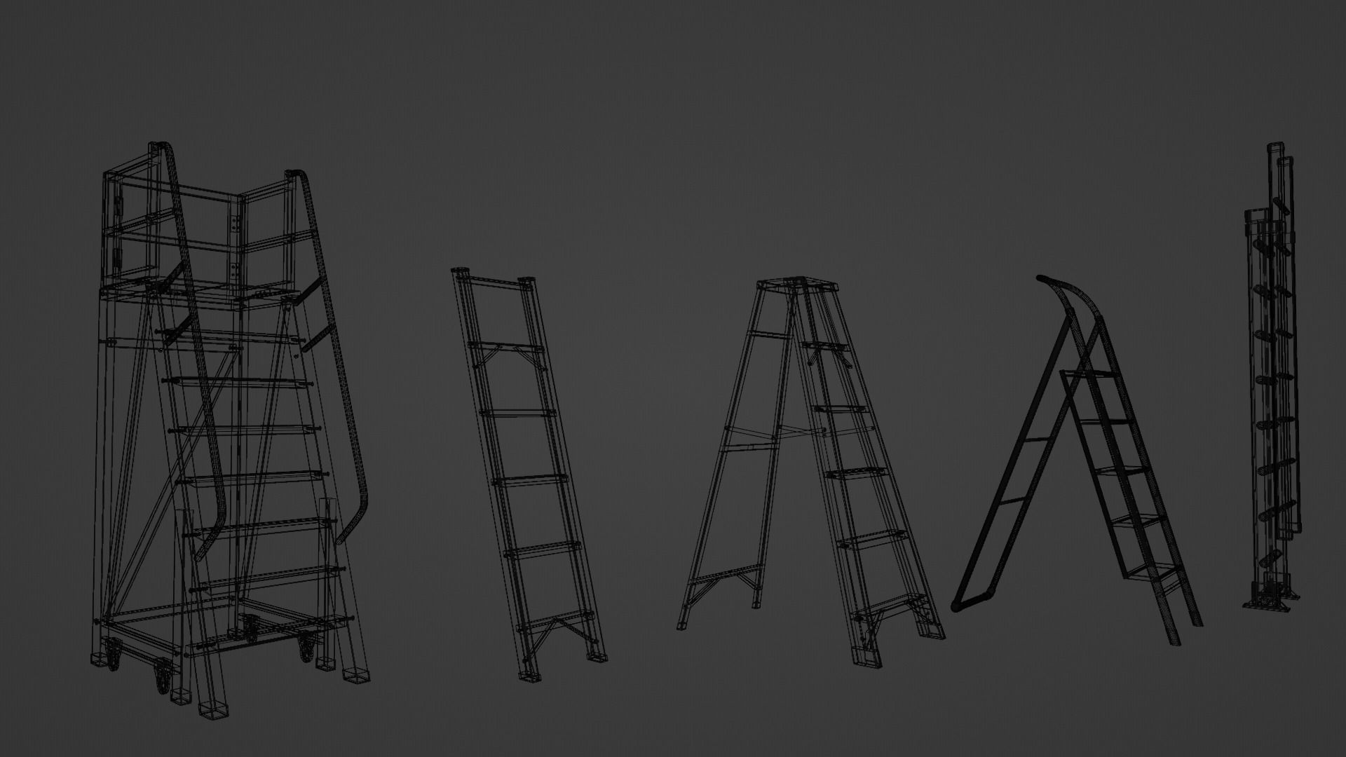 Ladder 3D models low poly 3D model_5